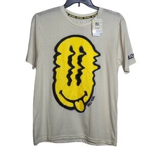 SmileyWorld Men's Static Tongue Graphic Short-Sleeve T-Shirt, Off White large